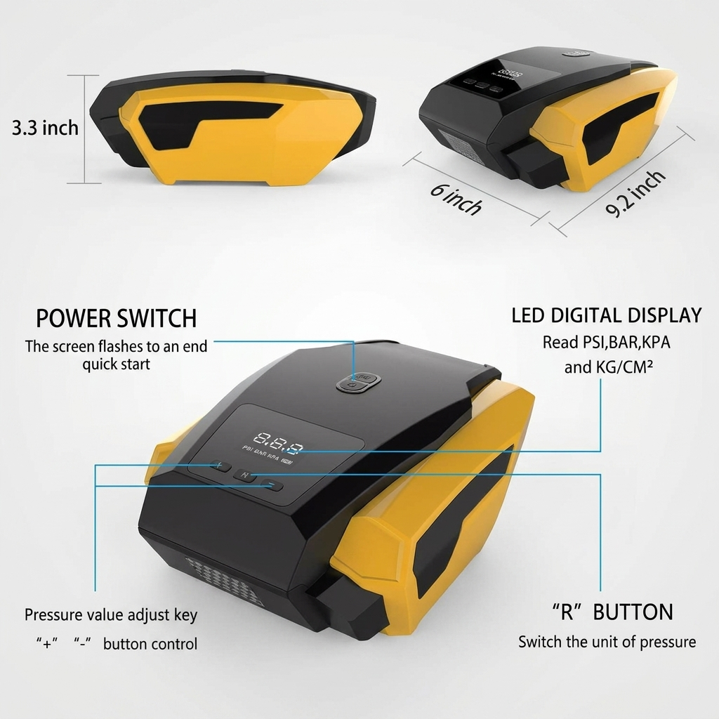Electric Car Air Pump Inflator Tool