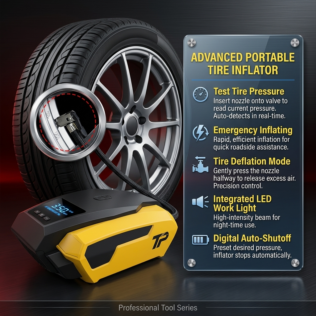 Electric Car Air Pump Inflator Tool
